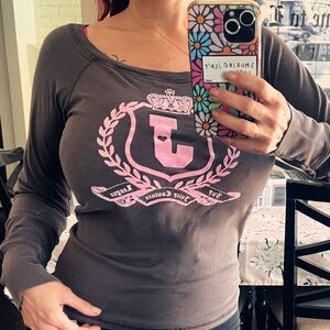 Juicy Couture Gray Sweatshirt with Pink Logo
